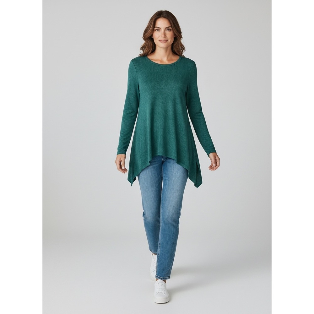 Torrid Super Soft Plush Green Lace Up Back Sharkbite Tunic Top 00 M L - Picture 9 of 10